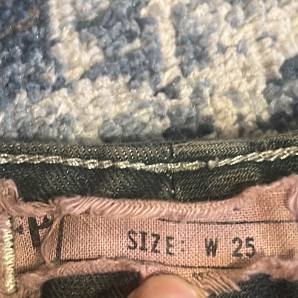 Upcycled Free People Olive Green Patchwork Denim … - image 6